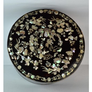 An Oriental Black Lacquer and Mother of Pearl