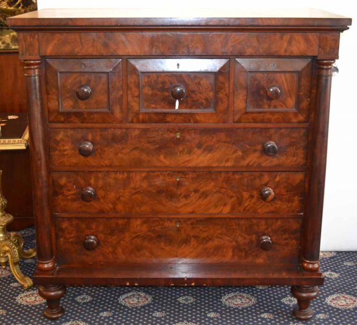 A Continental Mahogany, Turned Column, Chest