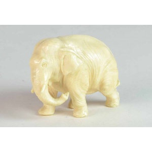 A Japanese Finely Carved Ivory Elephant