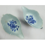 A Pair of Chinese Export Ware Blue and White Gravy Boats