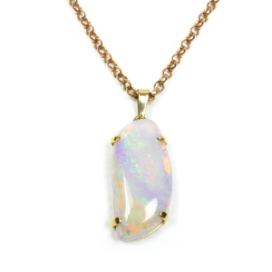 Bright Free Form Shaped Opal Pendant