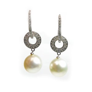 Pearl and Halo Drop Earrings