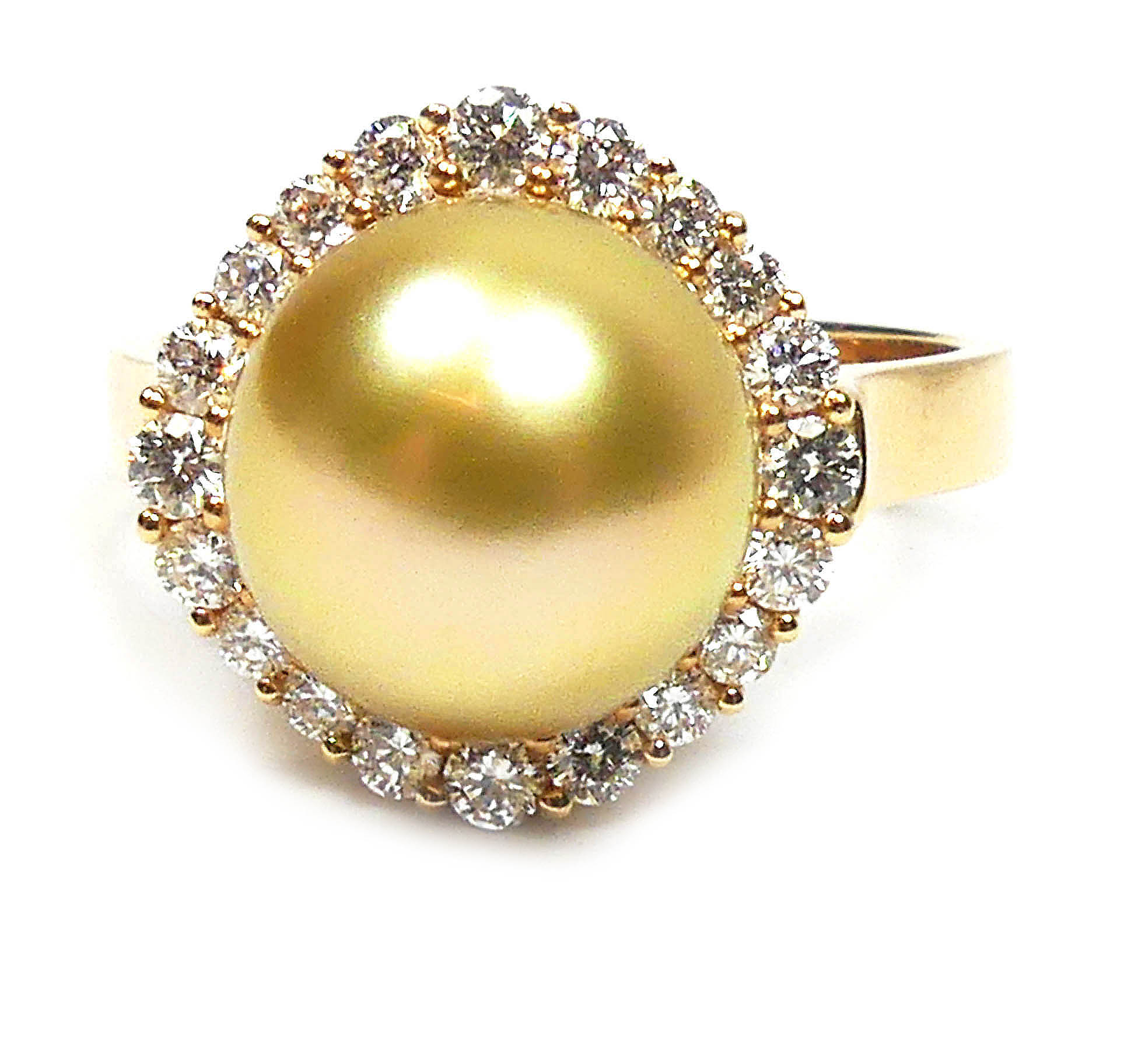 Golden Coloured Pearl Ring